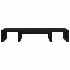 Vidaxl Stojalo za monitor nastavljivo črna hrast 60x24x10,5cm inž. les