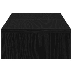 Vidaxl Stojalo za monitor nastavljivo črna hrast 60x24x10,5cm inž. les