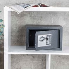Vidaxl Sef z električno ključavnico temno siv 31x20x20 cm