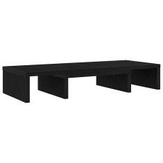 Vidaxl Stojalo za monitor nastavljivo črna hrast 60x24x10,5cm inž. les