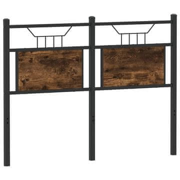 Vidaxl Nadomestno vzglavje dimljeni hrast 120 cm inž. les in jeklo