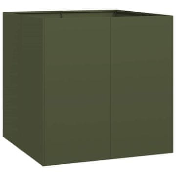 Vidaxl Sadilnik olivno zelena 80x80x80 cm Jeklo