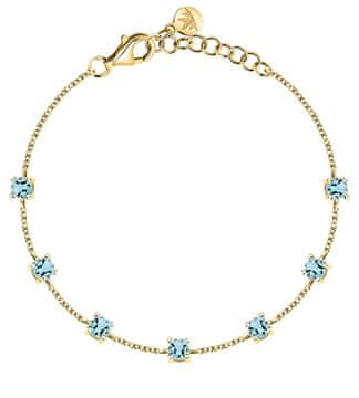 Morellato Pozlačena zapestnica z modrim kubičnim cirkonom Tesori SAIW305