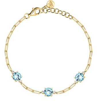 Morellato Pozlačena zapestnica z modrim kubičnim cirkonom Tesori SAIW304