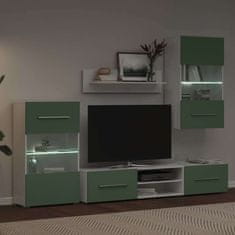 Vidaxl 5 kosov TV enot z LED osvetlitvijo olivno zelene barve