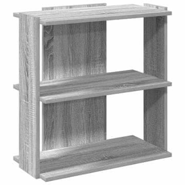 Vidaxl Knjižna omara 3-nadstropna siva sonoma 60x30x60 cm inž. les