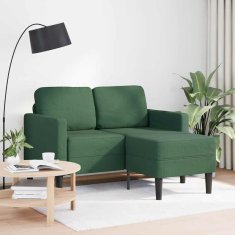 Vidaxl 2-sedežni kavč z ležiščem v obliki črke L 125 cm platno