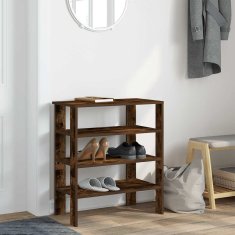 Vidaxl Regal za čevlje dimljen hrast 61x32x70 cm inženirski les