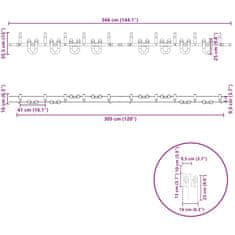 Vidaxl Komplet opreme za drsna vrata 366 cm jeklo črne barve