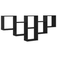 Vidaxl Stenska polica črna hrast 159x18x66 cm inženirski les