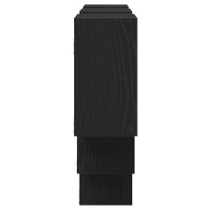 Vidaxl Stenska polica črna hrast 159x18x66 cm inženirski les