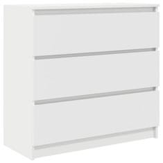 Vidaxl Komoda bela 80x35x76 cm inženirski les