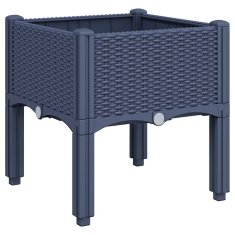 Vidaxl Cvetlično korito z nogami modro sivo 40x40x42 cm PP