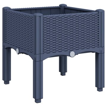 Vidaxl Cvetlično korito z nogami modro sivo 40x40x42 cm PP