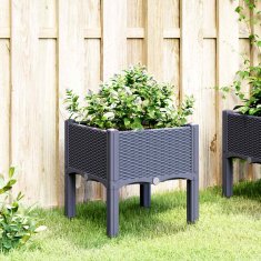Vidaxl Cvetlično korito z nogami modro sivo 40x40x42 cm PP