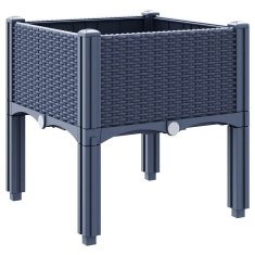 Vidaxl Cvetlično korito z nogami modro sivo 40x40x42 cm PP