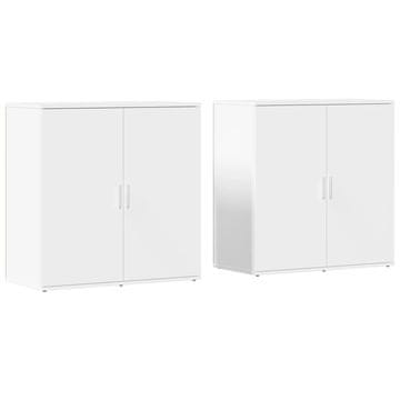 Vidaxl Komoda 2 kosa bela 79x38x80 cm inženirski les