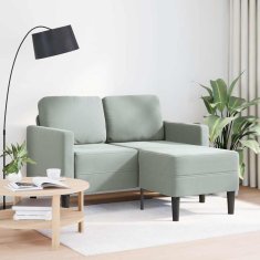 Vidaxl 2-sedežni kavč z ležiščem v obliki črke L svetlo siva 125 cm