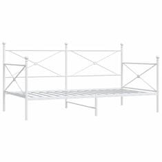 Vidaxl Dnevna postelja brez vzmetnice Bela 100x190 cm Jeklo