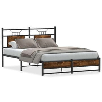 Vidaxl Posteljni okvir brez vzmetnice hrast 140x200 cm inženirski les