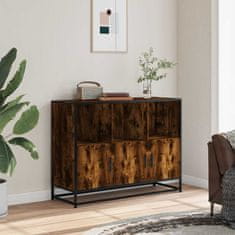 Vidaxl Komoda dimljeni hrast 100x35x76 cm inženirski les