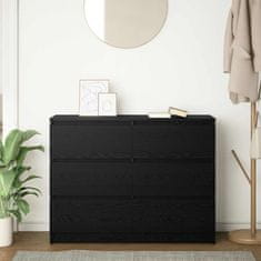 Vidaxl Komoda črni hrast 100x35x76 cm inženirski les