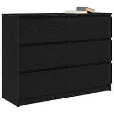 Vidaxl Komoda črni hrast 100x35x76 cm inženirski les