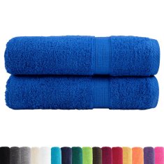 Vidaxl Premium kopalne brisače SOLUND 2 kosa modra 100x150 cm 600 gsm