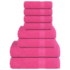 Vidaxl Komplet brisač 8-delni roza 360 gsm 100% bombaž