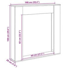 Vidaxl Okvir za kamin artisan hrast 100x20x100 cm inženirski les