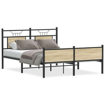 Vidaxl Posteljni okvir brez vzmetnice hrast 150x200 cm inženirski les