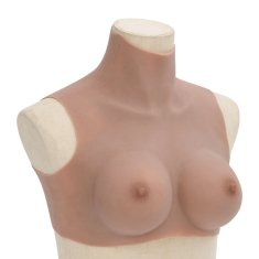 Vidaxl Silikonska prsna blazina zagorela C košarica