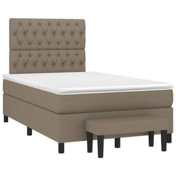 Vidaxl Box spring postelja z vzmetnico taupe 120x190 cm blago