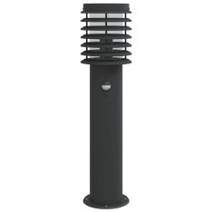 Vidaxl Zunanja talna senzorska svetilka črna 60 cm nerjaveče jeklo