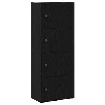 Vidaxl Knjižna omara črna hrast 40x24x102 cm inženirski les