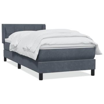 Vidaxl Box Spring postelja z vzmetnico Temno siva 80x220 cm Velvet