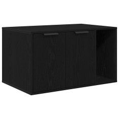 Vidaxl Omara za mačje stranišče črna hrast 80x50x45 cm inženirski les