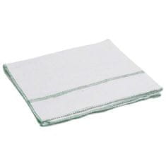 Vidaxl Krpe za čiščenje 5 kosov bele z zelenimi črtami 50x60 cm