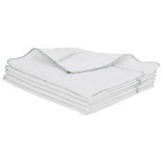 Vidaxl Krpe za čiščenje 50 kosov bele z zelenimi črtami 50x60 cm