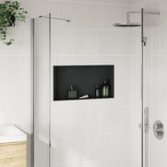 Vidaxl Niša za tuš kabino mat črna 62x32x9 cm nerjaveče jeklo