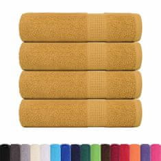Vidaxl Brisače za tuširanje 4 kos zlata 70x140 cm 360 g/m² 100% bombaž