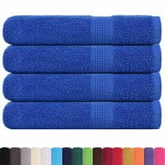 Vidaxl Brisače 4 kos modra 100x200 cm 360 g/m² 100% bombaž