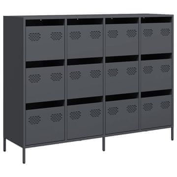 Vidaxl Komoda antracit 135x39x103,5 cm hladno valjano jeklo