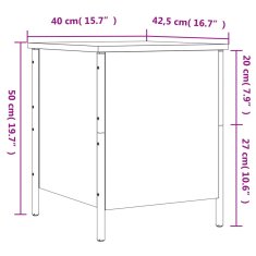 Vidaxl Klop za shranjevanje dimljen hrast 40x42,5x50 cm inženirski les