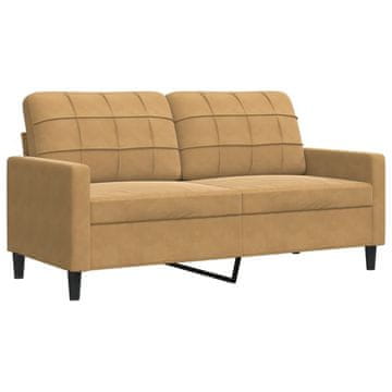 Vidaxl Kavč dvosed rjav 140 cm žamet