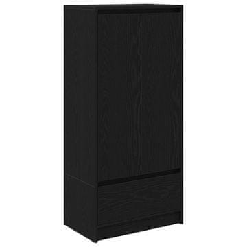 Vidaxl Omarica z predalom črna hrast 55,5x34x119,5 cm inženirski les