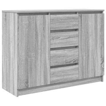 Vidaxl Komoda s predali siva sonoma 100,5x35x76 cm inženirski les
