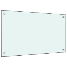 Vidaxl Kuhinjska zaščitna obloga 2 kosa bela 70x60 cm kaljeno steklo