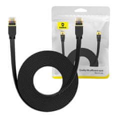 BASEUS  Cat 7 UTP Ethernet RJ45 Cable Flat 8 m črna