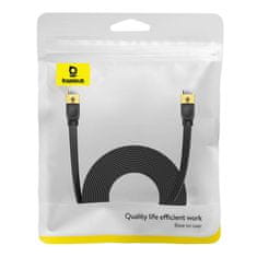 BASEUS  Cat 7 UTP Ethernet RJ45 Cable Flat 8 m črna